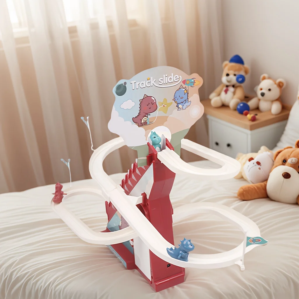 Juguete deslizante de pista de dinosaurio, escaleras trepadoras eléctricas, luz musical, juguete educativo para niños, regalo de cumpleaños