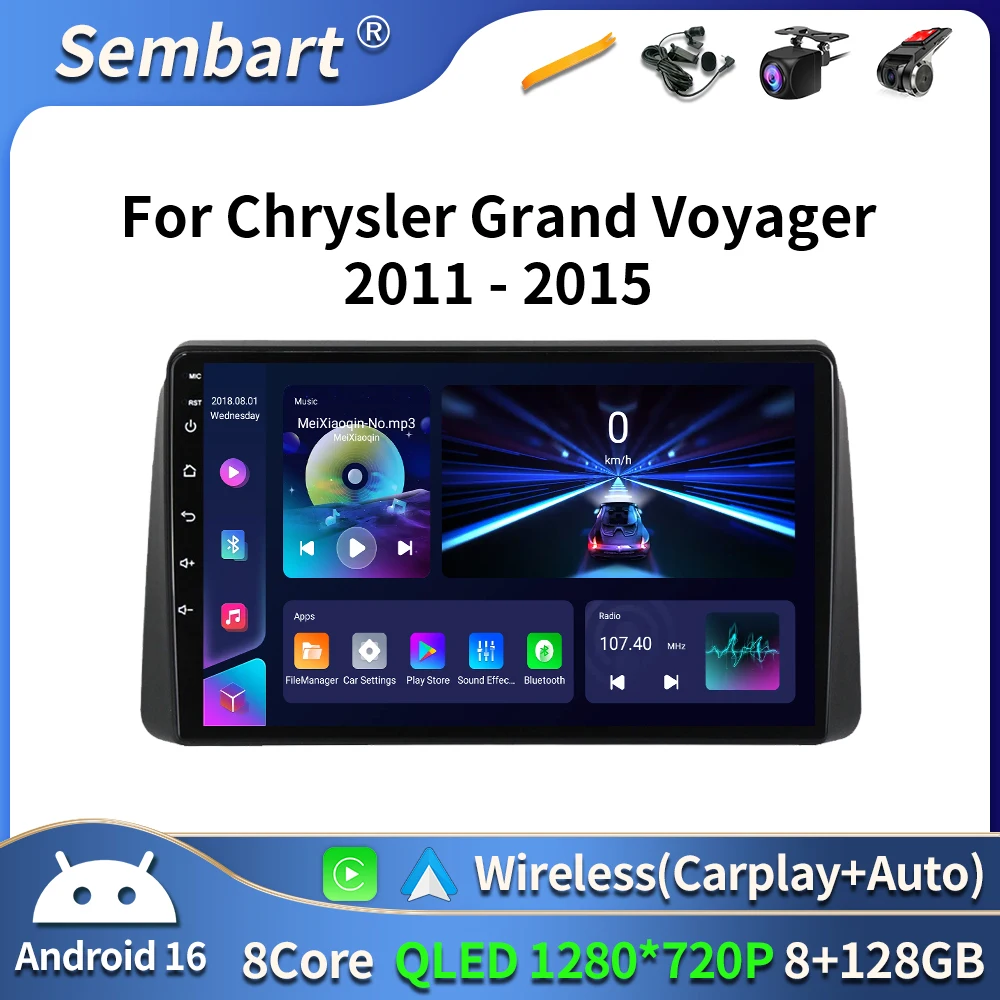 

Android 16 Car Navigation Multimedia Player For Chrysler Grand Voyager 5 2011 - 2015 For Dodge Grand Caravan 2008-2020 2DIN DVD
