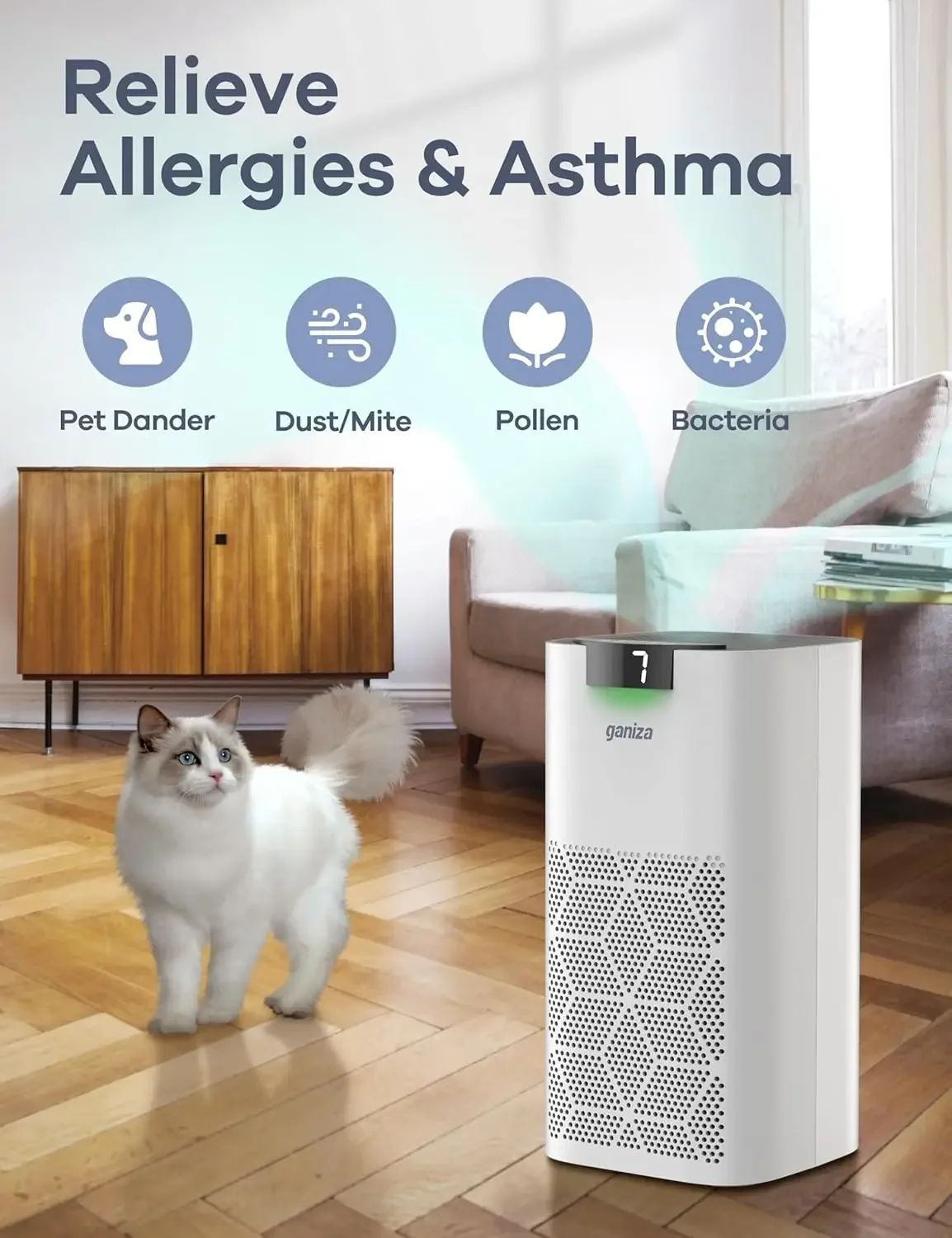 Purificadores de aire para el hogar, habitaciones grandes, purificadores de aire H13 HEPA de cobertura de 1570 pies2 para mascotas con monitor PM2.5, purificadores de aire de 23 dB para B