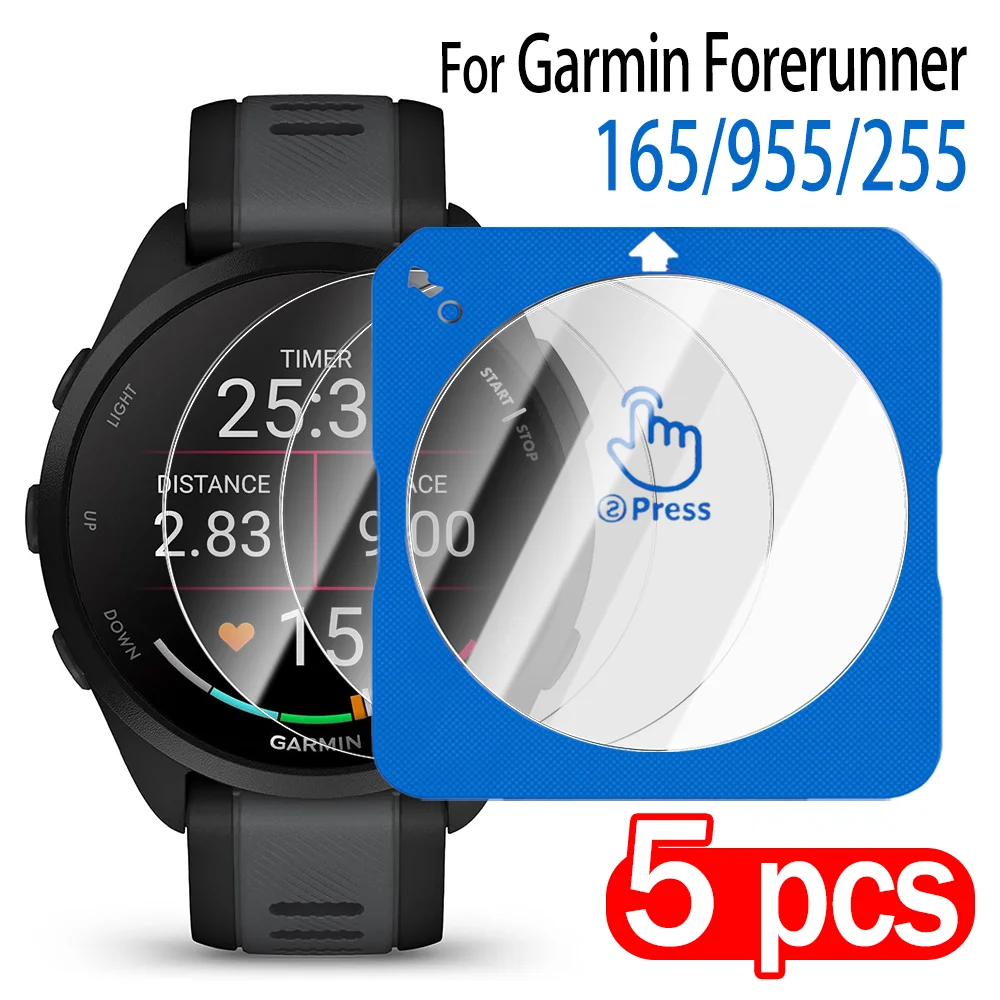 1-5 Pcs Tempered Glass for Garmin Forerunner 165/955/255 Easy Install Anti-scratch Screen Protectors Positioning Protective Film