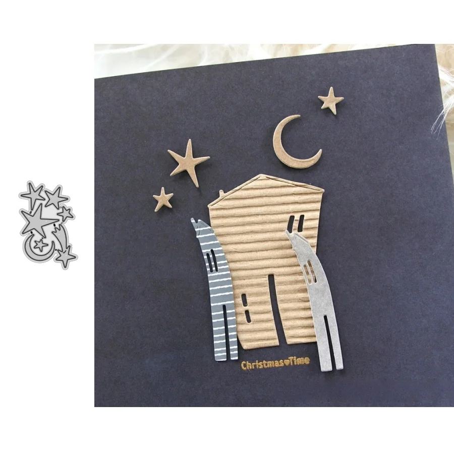 Nachthimmel-Set, Metall-Stanzformen für DIY Scrapbooking, Kartenherstellung, Schablonen, Prägung, Handwerk, Dekoration