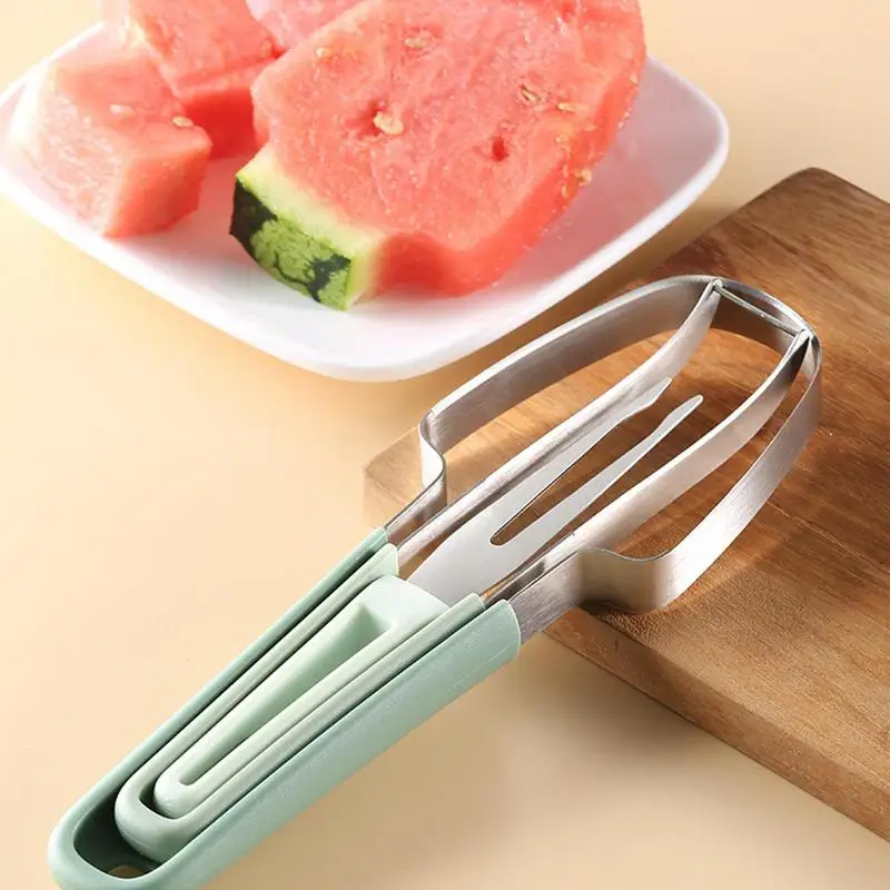 Watermelon Cutter Slicer Stainless Steel Watermelon Slicer Fork Cutter Tool Fruit Carving Tools Fruit Splitter Set for fruit