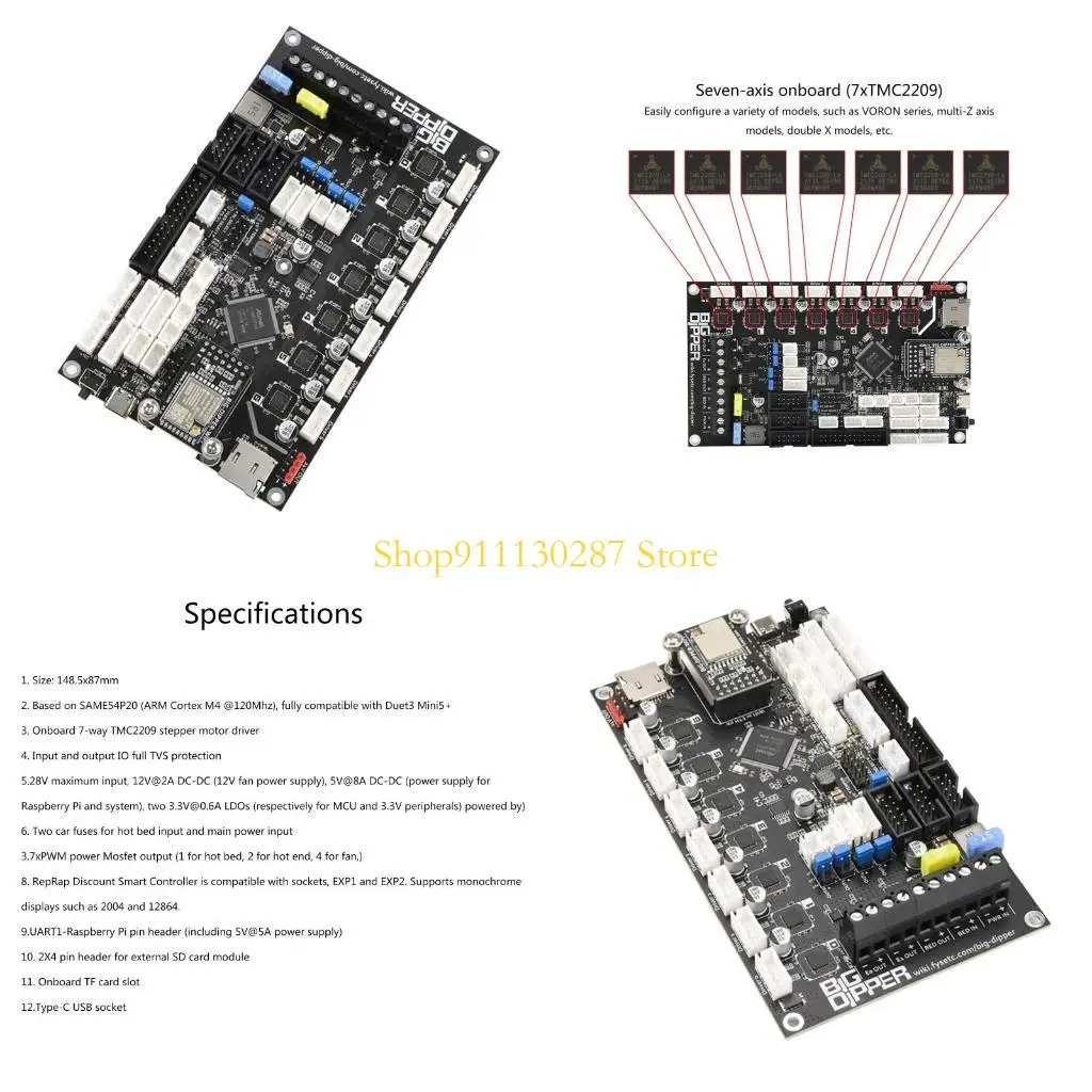 

J1HC Большой плата Dipper 3 Mini 5+ Wi -Fi Printer Board Обновление платы Обновления для Mothersk для машины Voron BLV