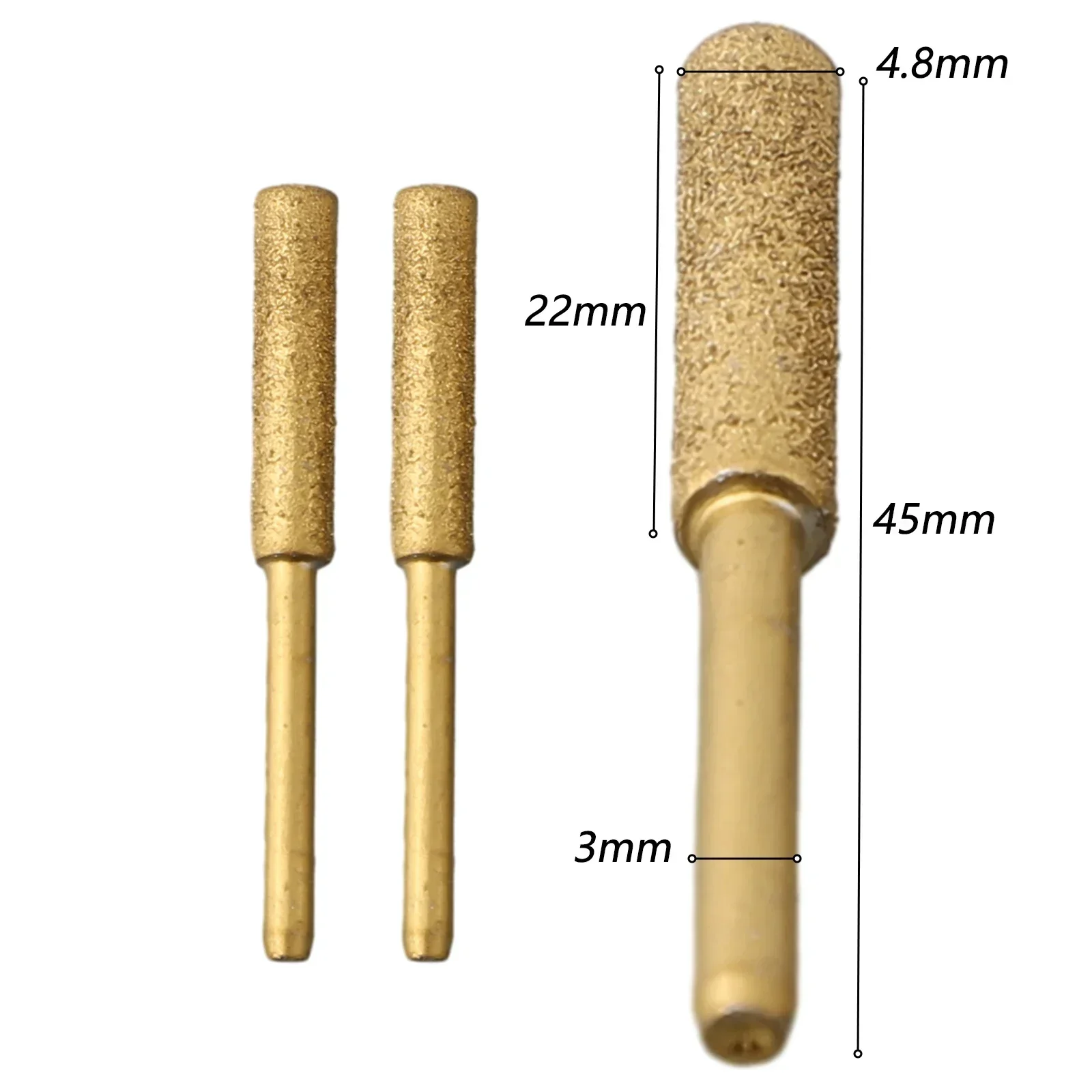 Afilador de archivos de cadena de motosierra, 2 uds., 4mm, 4,8mm, 5mm, amoladora de diamante, cabezales de molienda, vástago para amoladora de sierra eléctrica, herramienta eléctrica