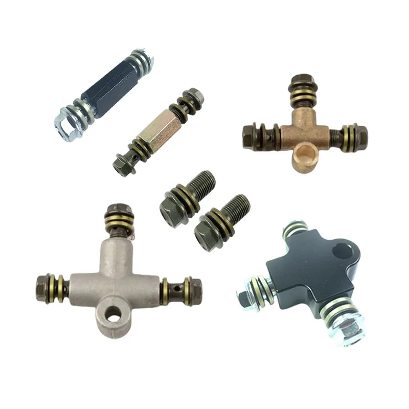 Motorcycle Hydraulic Brake Oil Hose Pipe Tee Coupling Fitting Connector Racing Brake System Copper Alloy 3way Adapter Extender