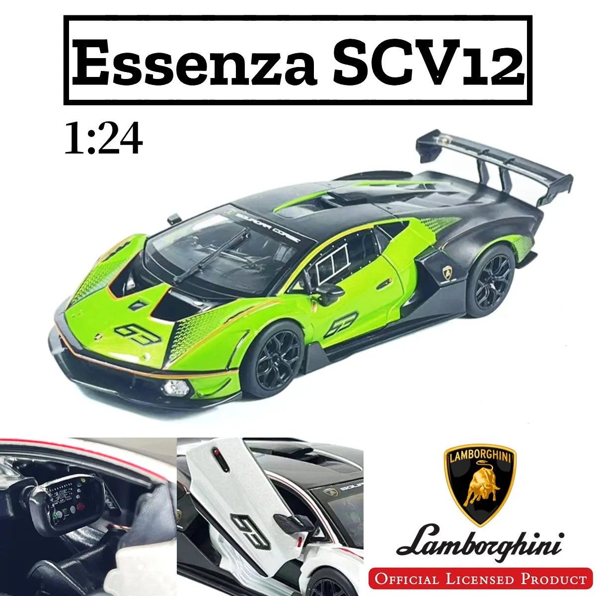 

1:24 Scale Lamborghini Essenza SCV12 Replica Diecast Model Car Decor Collection Gift for Boys and Toy Car Collectors