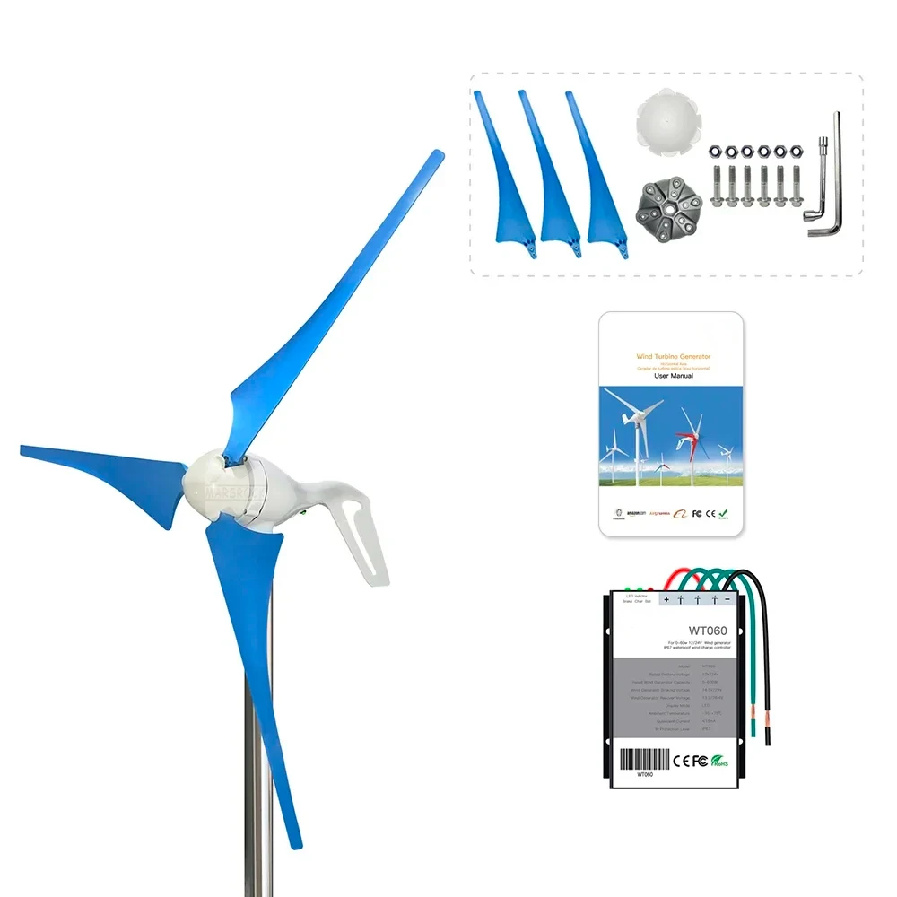 Small Wind Turbine Generator 600watt Voltage 12V 24V Free with Wind  Controller Household High Efficiency Wind Generator