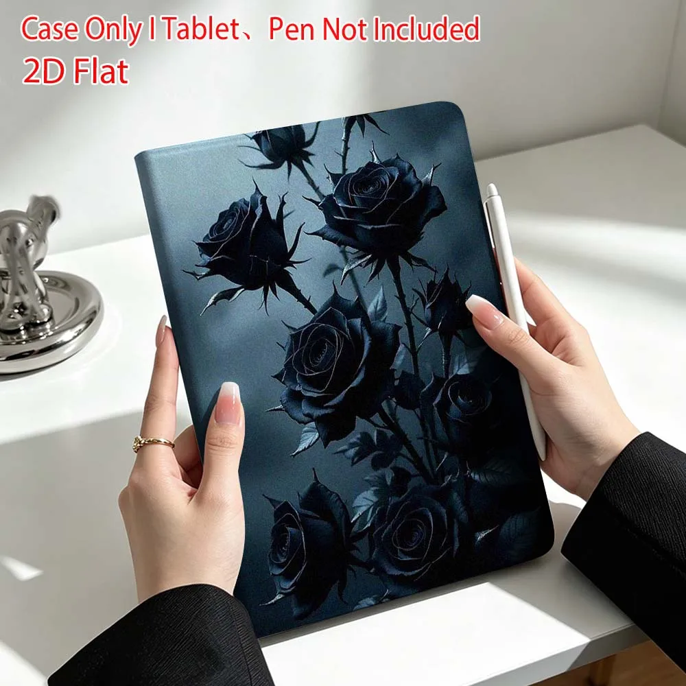 Artistic Black Rose Soft For Lenovo Xiaoxin Pad Pro Tab P12 P11 11 13 11.2 inch K11 Plus Pen Tray Tablet Case