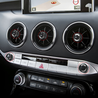 2pcs /5pcs Aluminum Black Dashboard Middle AC Air Vent Outlet Adjustment Knob Trim Ring Cover For Kia Stinger 2018-2023