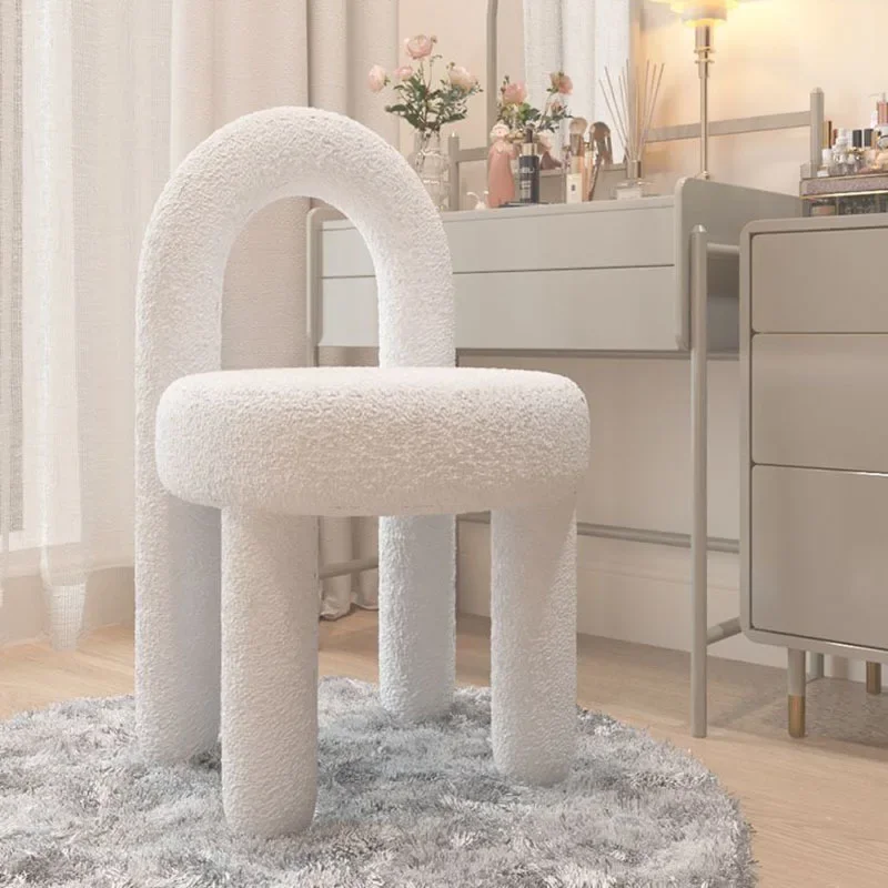 

Modern Simple Vanity Chair Make Up Stool Nordic Living Room Bedroom Chairs Fabric Single Stool Home Office Leisure Seat