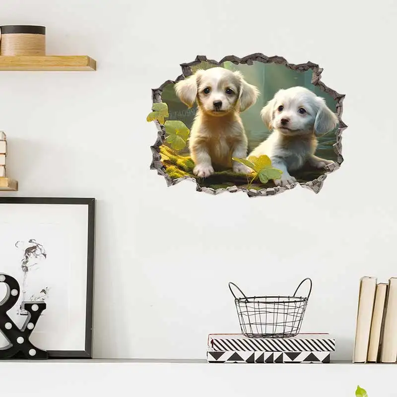 Dogs Wall Sticker, Puppy Wall Decal, Waterproof Stickers, Wall Tattoo, Pet, Animals, Nature, Decor, Wall Art Decals S988