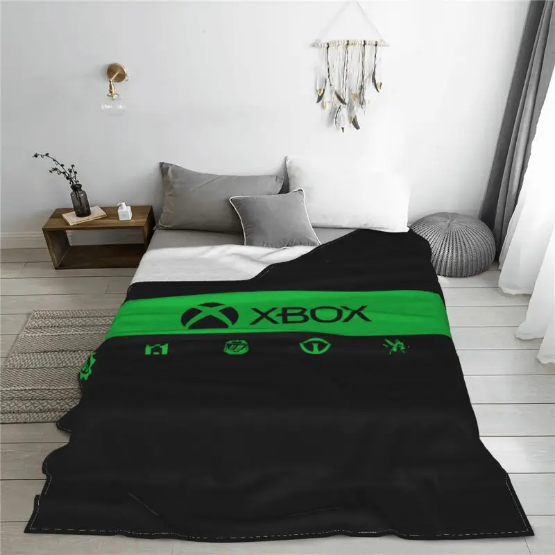 X Box Symbol Logo Black X Box Blanket Home Bedding Super Soft Bedding Travel Sleeping Sheets