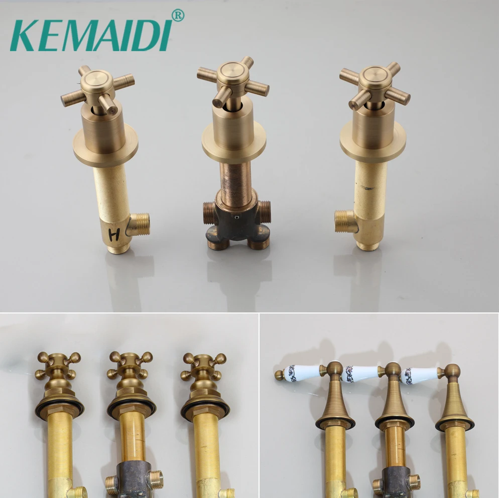 KEMAIDI Bathroom Mixer Valve Tap Handle Hot And Cold Water Control Valve 3 Sets Bidet Faucet Bathroom Accessaries