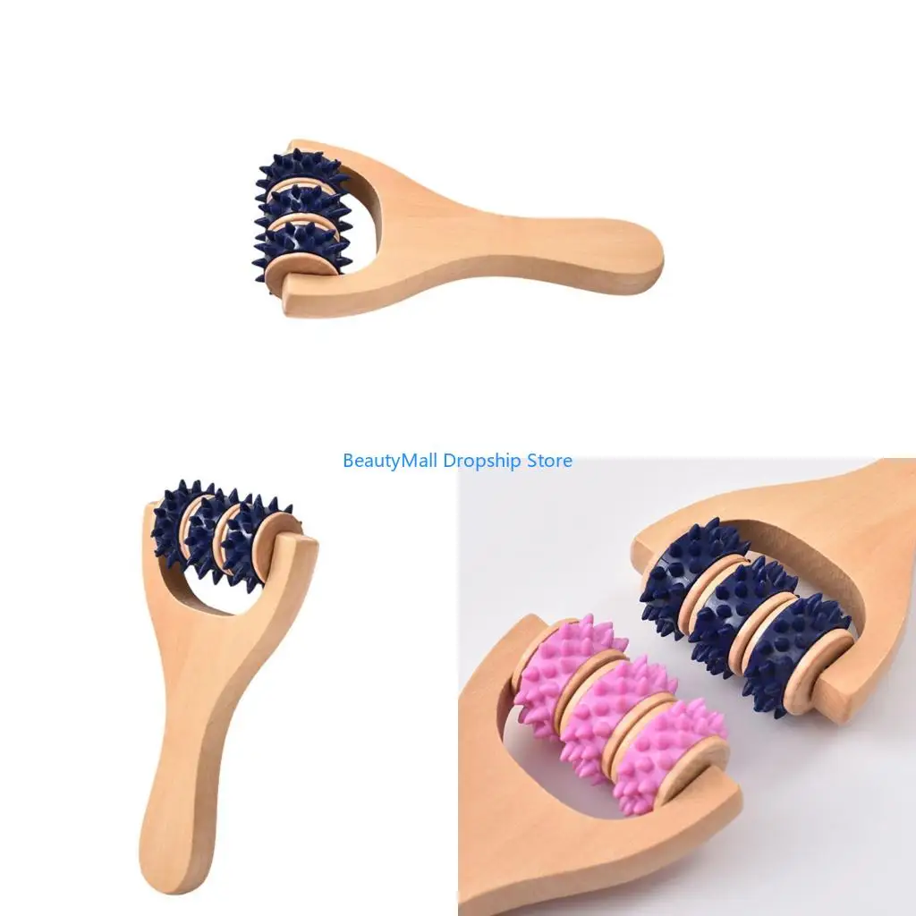 40JD Handheld Wooden Muscle Roller Massagers Deep Tissue Therapys Portable Body Recovery Tool For Athletes Professionals