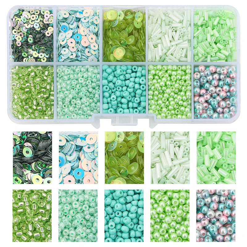 Small Czech Crystal Glass Seed Bead Sequin Box Charm Alphabet Beads Set For DIY Embroidery Bracelet Earrings Jewelry Making