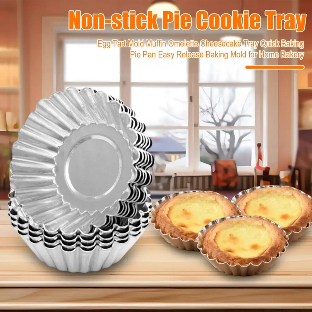 Non-stick Pie Cookie Tray Egg Tart Mold Tray Nonstick Fluted Chrysanthemum Cake Pan Diy Carbon Steel Baking Tool for Muffins