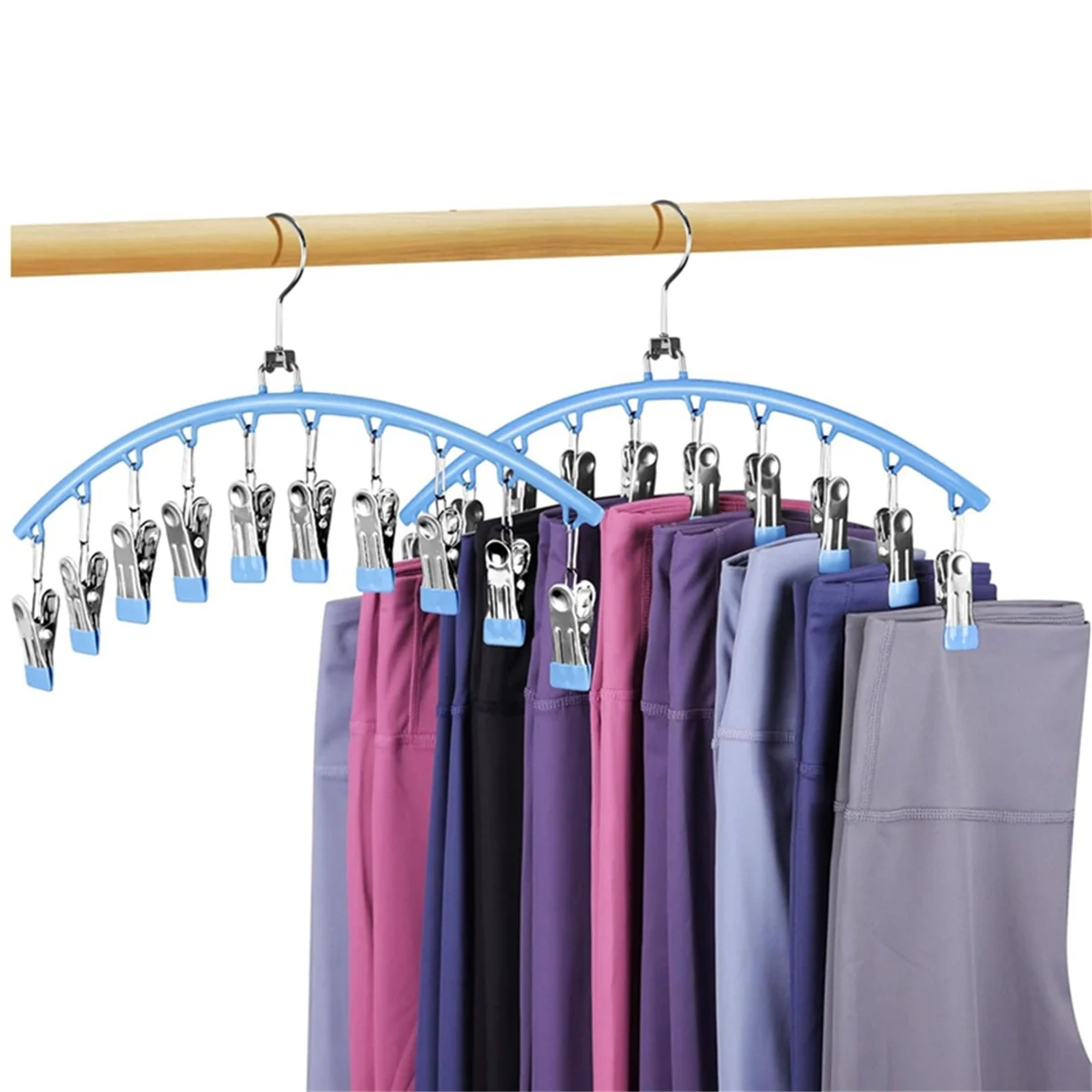 Legging Organizer for Closet, Swivelable Metal Pants Hangers, Yoga Pants Hangers Space Saving Closet Organizer Pink