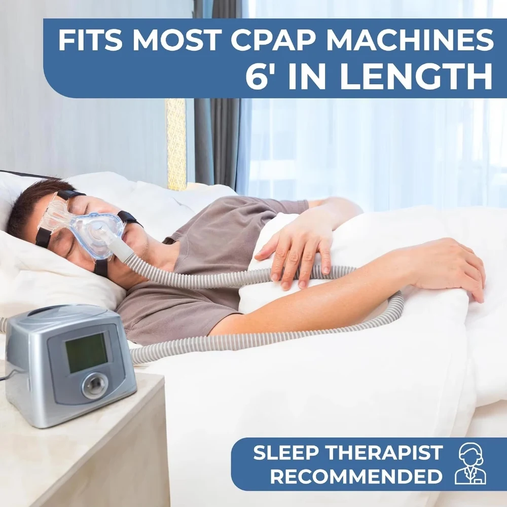 CPAP Tube 1.8m Universal CPAP Tubing Compatible with Most Machine & Mask 22mm CPAP Hose Connector Lightweight Flexible Odor-Free