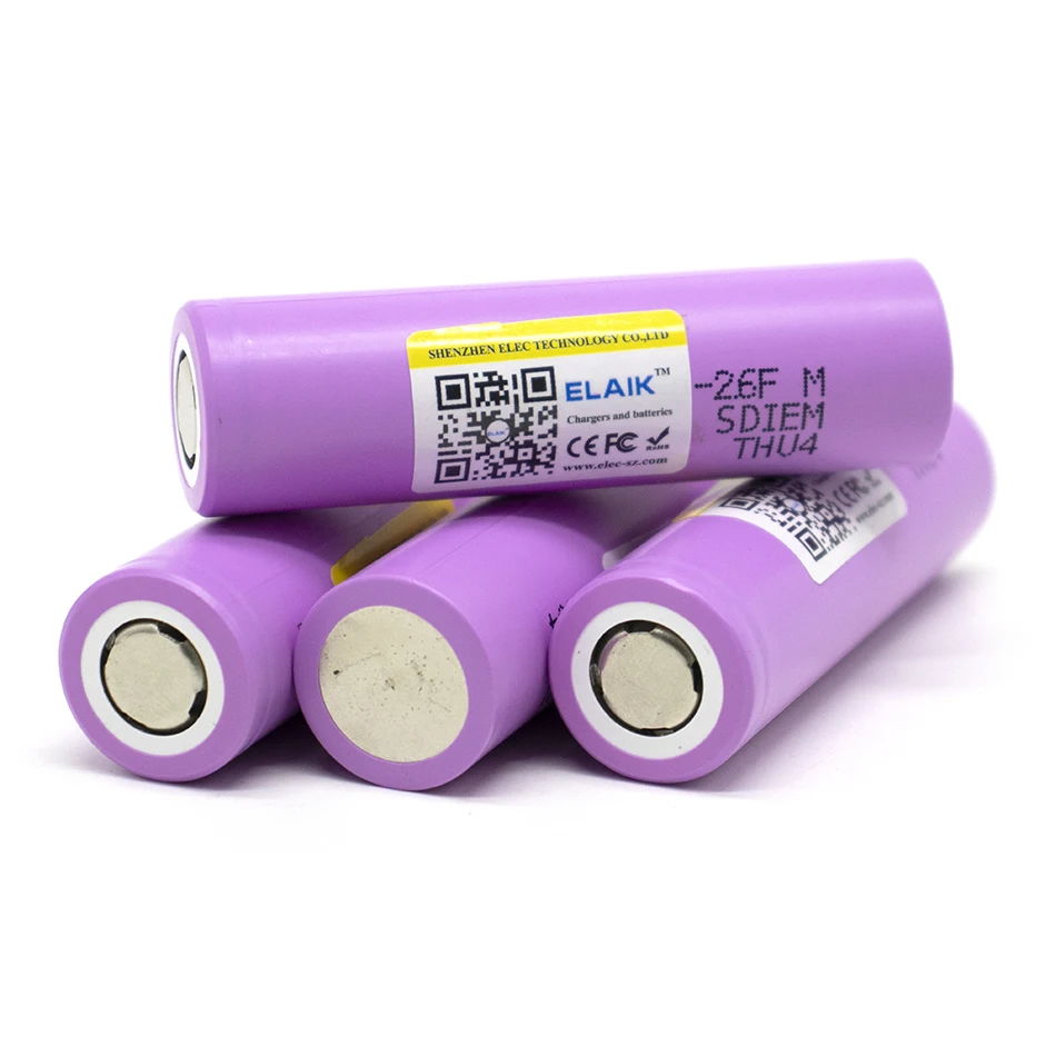 ICR18650 Battery 3.7V 2600mAh rechargeable lithium-ion battery Stable Strong light flashlight battery pack 26F-flat head