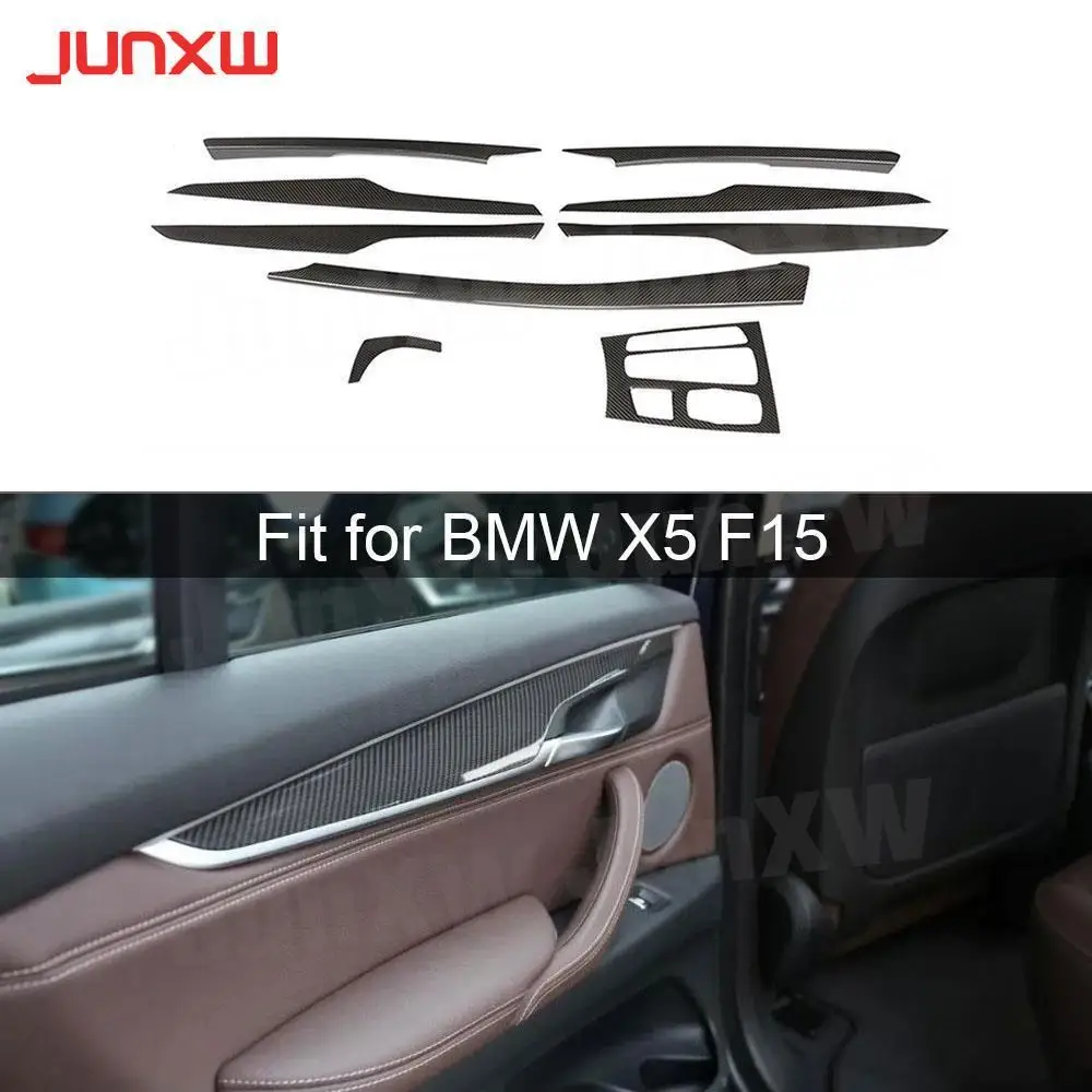 

Dry Carbon Fiber Interior Sticker Center Console Gear Shift Panel Trim Door Handle Frame Cover For BMW X5 F15 X6 F16 2015-2019