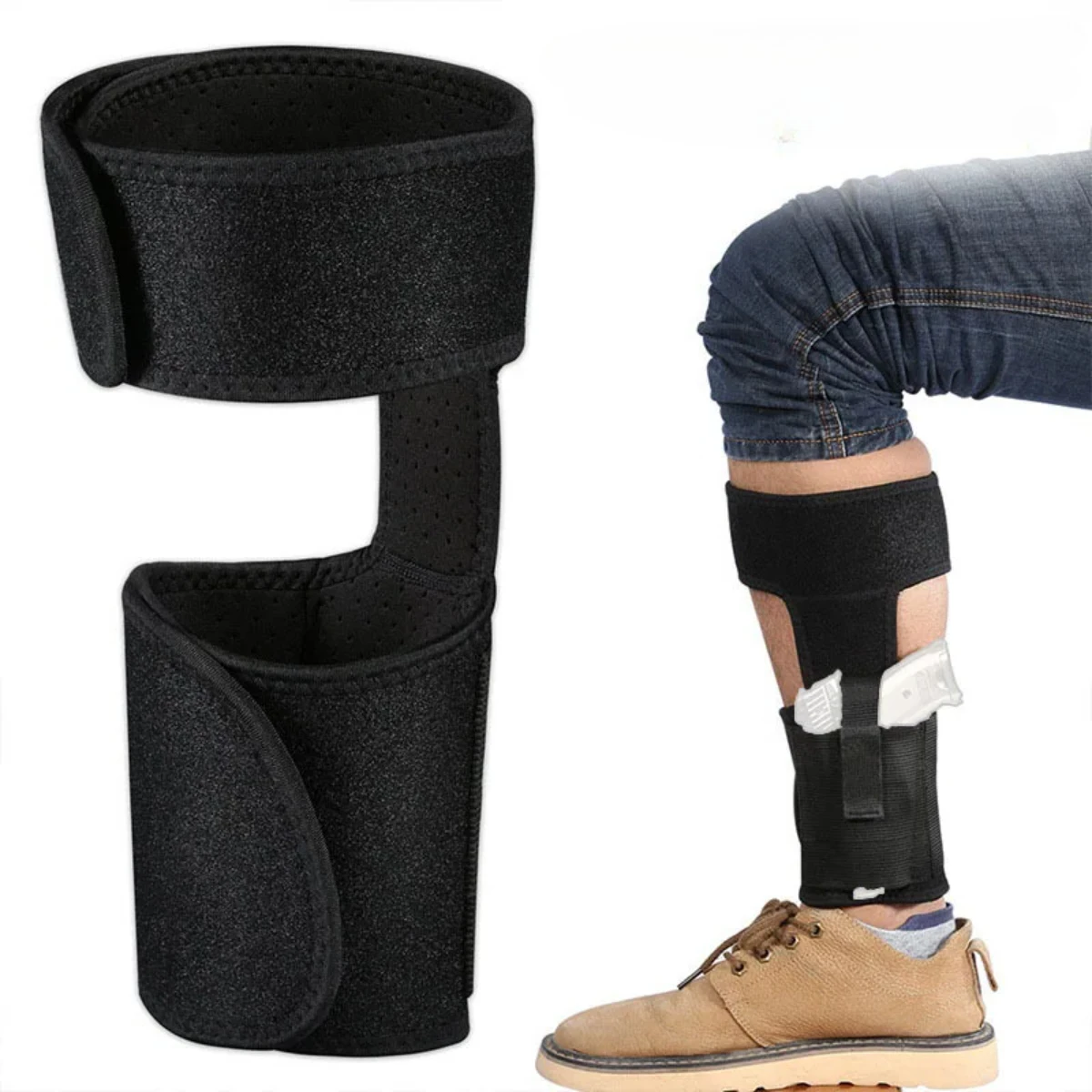 

Охотничьи аксессуары, кобура на лодыжку для скрытого ношения, эластичные глубокие скрывающие кобуры для ног для мужчин и женщин, правый и левый