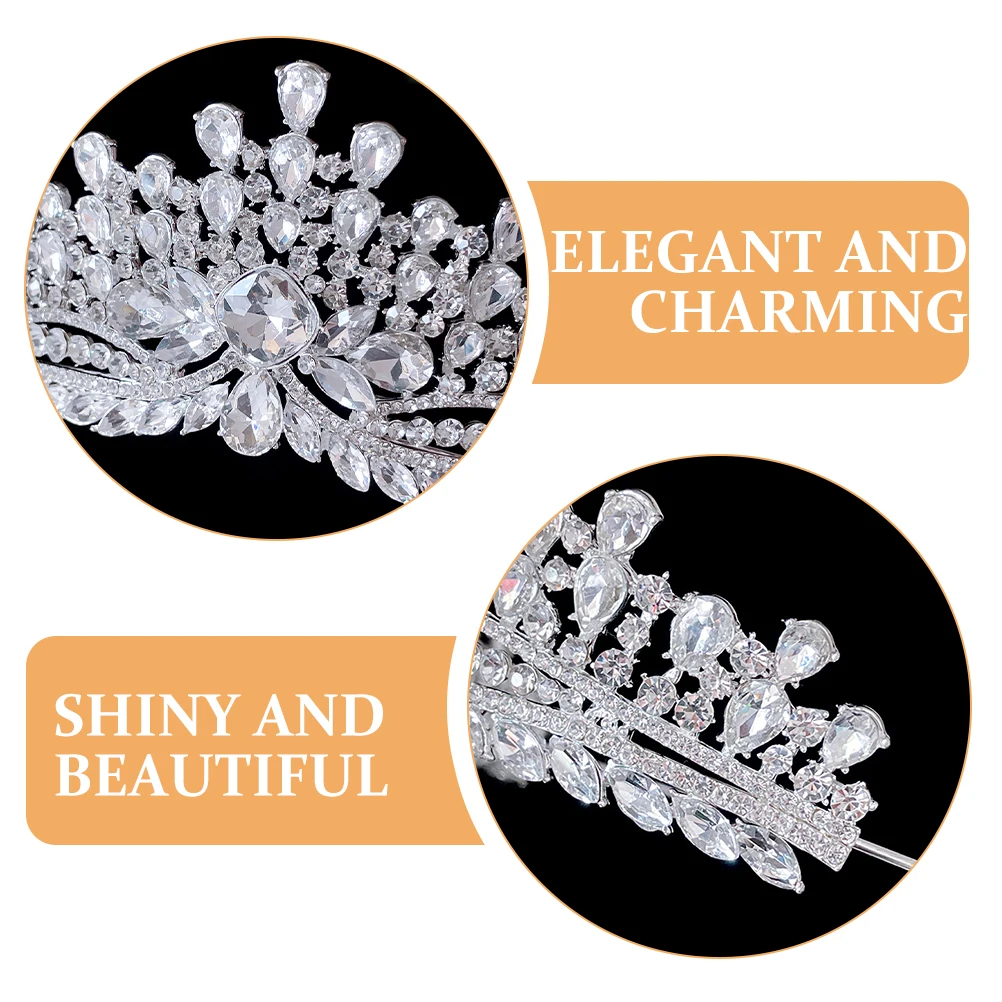 

Rhinestone Crown Headband Tiara for Women Bridal Baroque Hair Accessory Wedding Party Gift Rhinestones Decorated