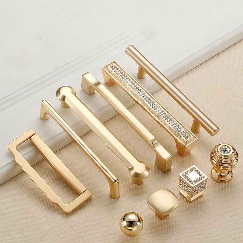 Zinc Alloy Pearl Gold Cabinet Knobs Kitchen Door Handles Drawer Cupboard Door Handle Cabinet Handles For Furniture Hardware