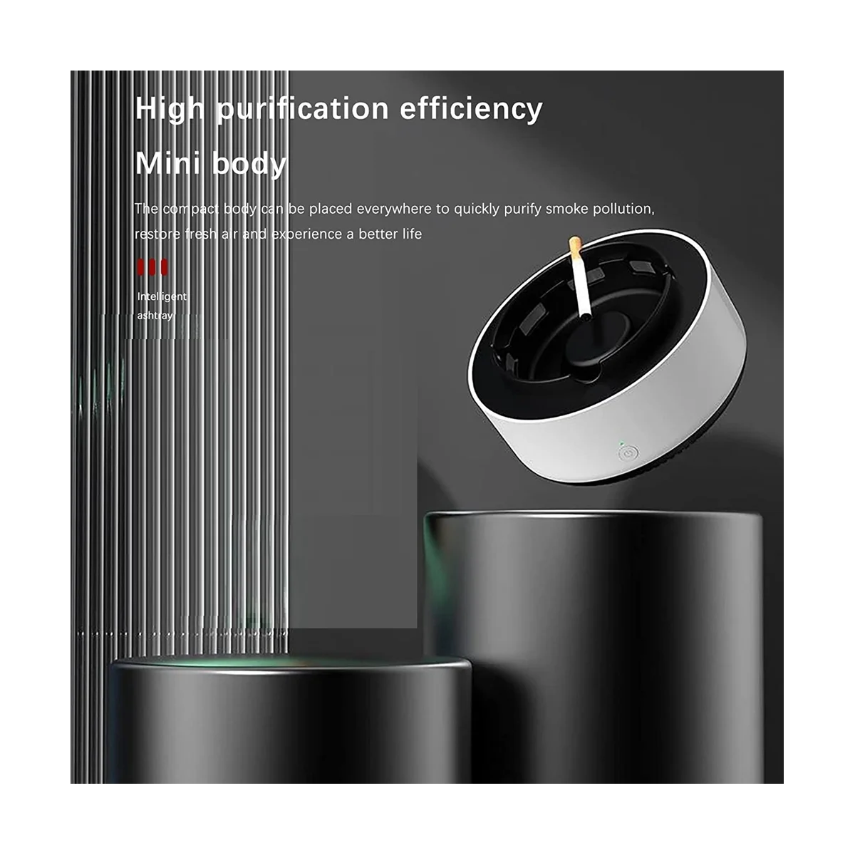 Purificador de ar multifuncional para carro, cinzeiro interno e externo, poder simples, 2 em 1