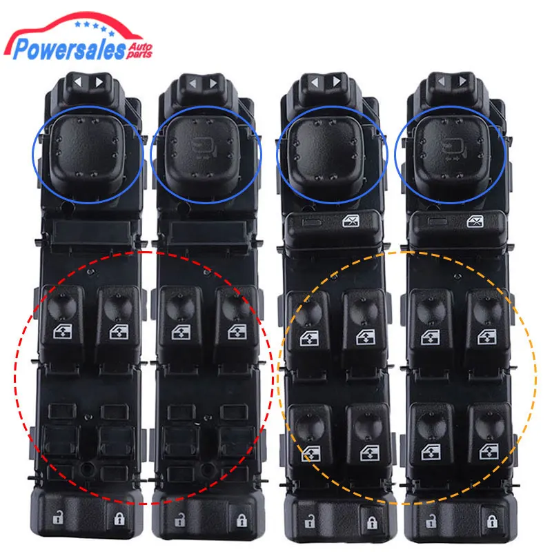 Interruptor de ventanilla eléctrica delantera izquierda para Cadillac Escalade Chevrolet Silverado GMC Sierra Yukon 15883318 15883322 15883323 15883320