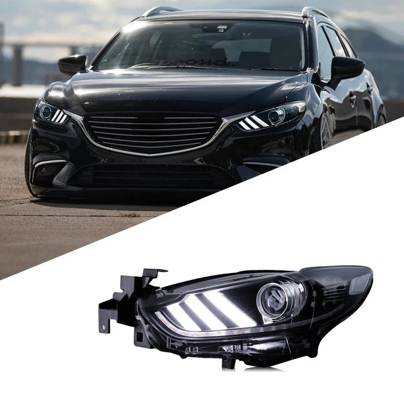 

Suitable for Mazda 6 Artez Headlight Assembly Modified LED Mustang Daytime Running Light Double Lens Xenon Headlights