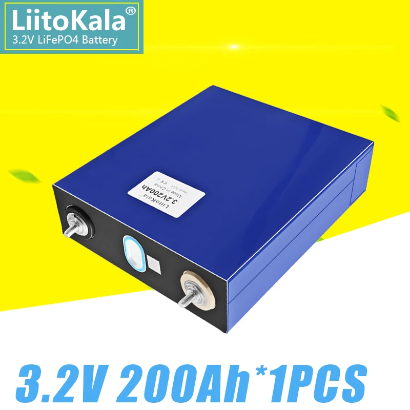 

1pcs LiitoKala 3.2V 200AH Lifepo4 Rechargable Batteries Lithium Iron Phosphate Battery for PV RV Solar Golf carts EU US Tax Free