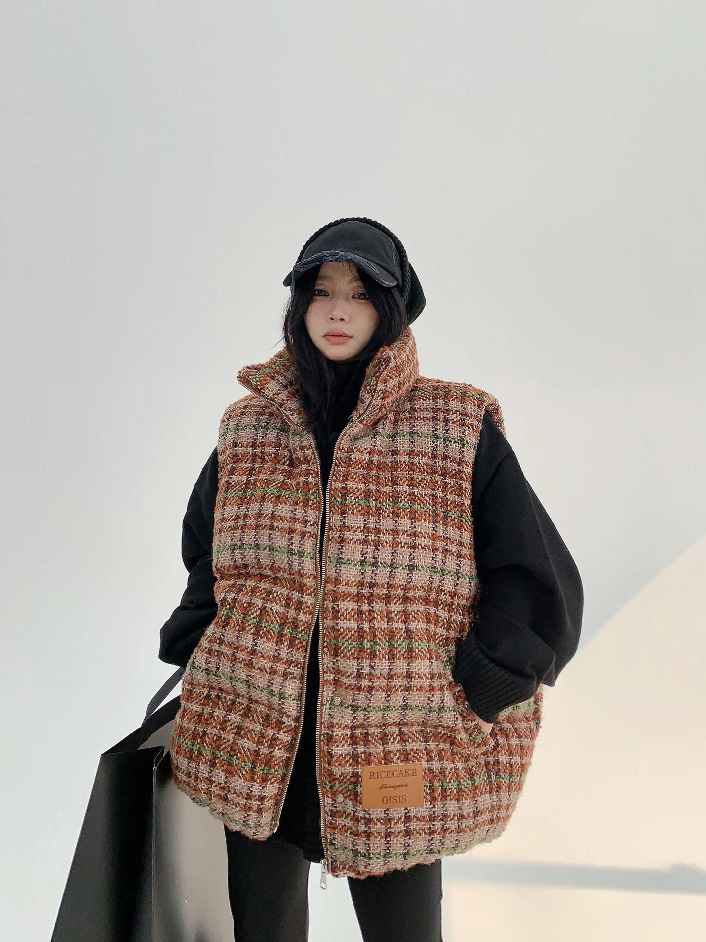 

Oisis Street Sle Thiened Cotton Vest Women's Loose Fitting Warmth Sensation Retro Fraance Trendy Winter Outerwear