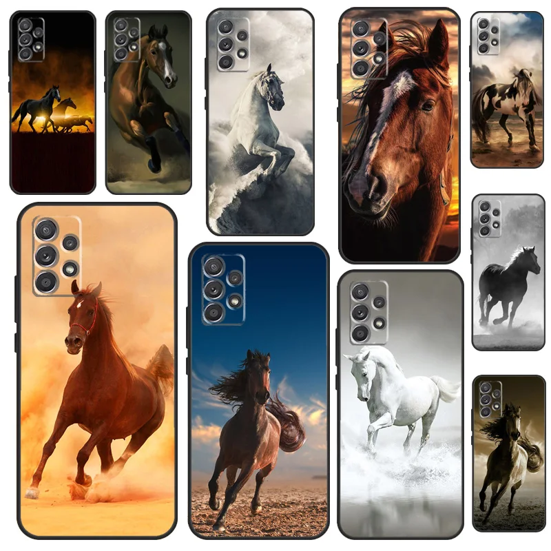 Running Horses Animal Case For Samsung Galaxy A32 A12 A52 A16 A26 A36 A56 A15 A35 A55 A34 A54 A13 A33 A53 A17 A06