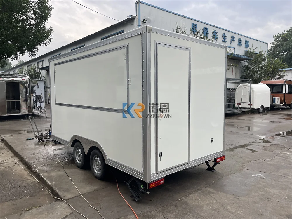 Mobile Food Truck Concession Cart Customized Fully Catering Equipment Kiosk Pizza Coffee Fast  Food trailer With Toilet