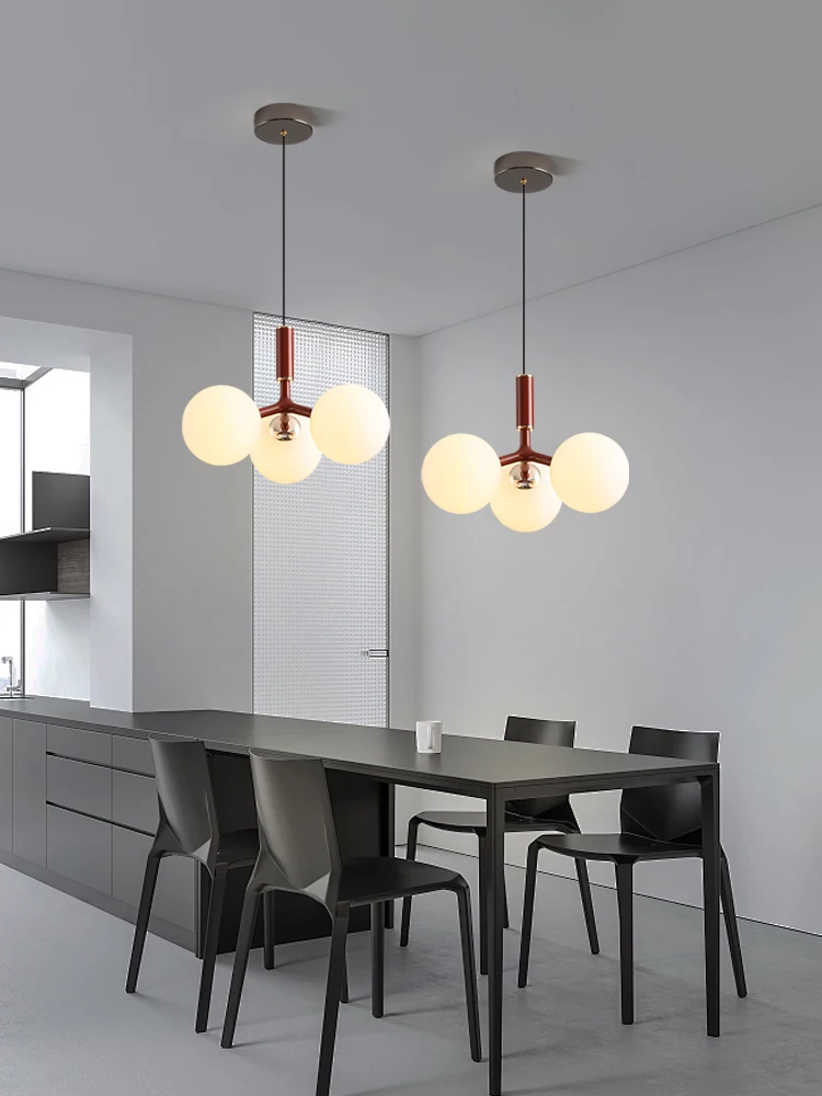 الشمال الحديثة والحد الأدنى ماجيك فول 9 الأبيض الزجاج الثريا غرفة نوم السرير غرفة المعيشة تعليق مصباح LED ديكور المنزل #1