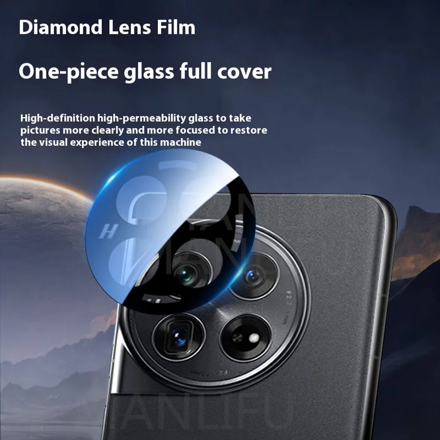 For OnePlus 12 Black Camera Lens Screen Protectors for One Plus OnePlus12 1+12 ONEPLUS12 Back Tempered Glass Protective Film