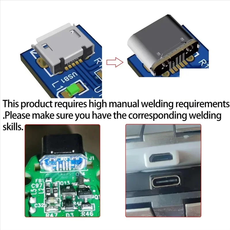 10 szt. Złącze USB Typ C Żeńskie Gniazdo 5-Pinowe SMD SMT Port Ładowania Typu C do Lutowania PCB Naprawa DIY Adapter — zdjęcie produktu 4