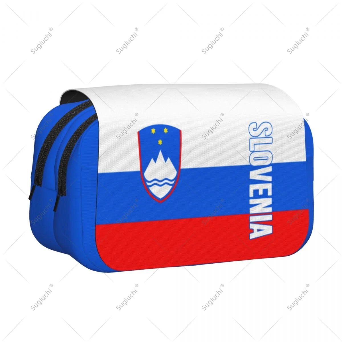 Pencil Case Scissors Bags 3D Slovenia Flag Double-layer Oxford Cloth Stationery Storage Pen Box Case