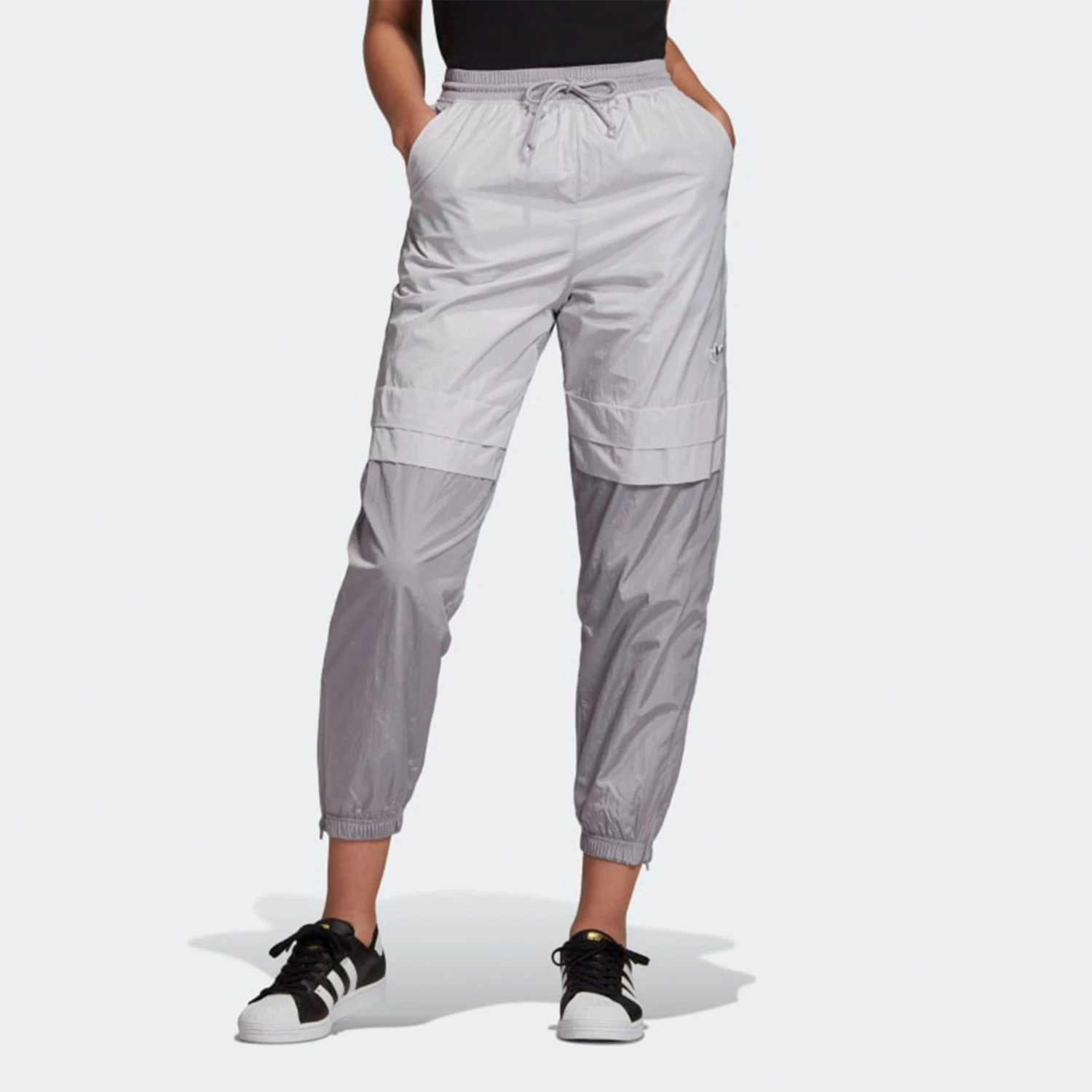 Adidas genuine clover spring new women's woven spliced casual pants FU3827