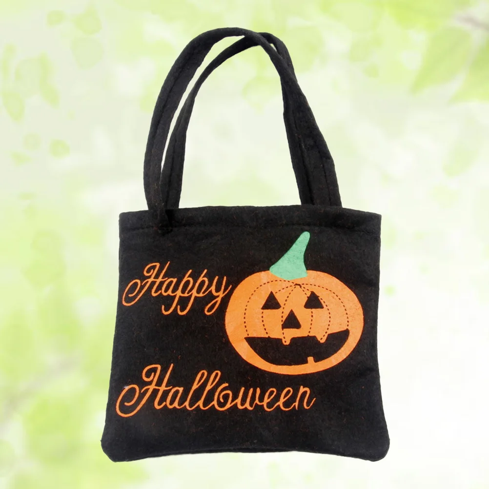 

Halloween Candy Bags Black Large Capacity Non-Woven Fabric Lightweight Portable Halloween Candy Bags