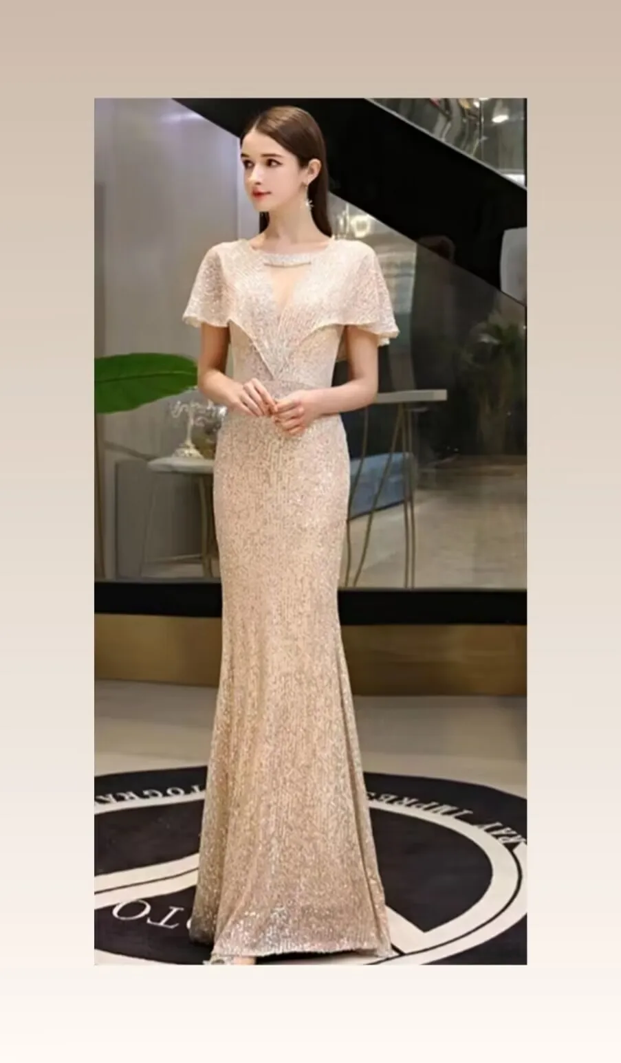 Vestido de Festa com Cauda de Peixe 2023 para Mulheres, Sensação de Alta Classe, Luxo Leve, Vestido na Cor Champanhe para Peq...