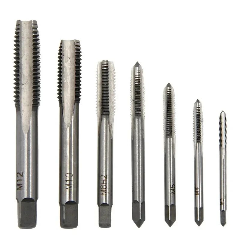 7pc M3-M12 Hand Tap Square Shank Pointed Straight Groove Thread Tapping Internal Thread Tapping Tool Set image 2