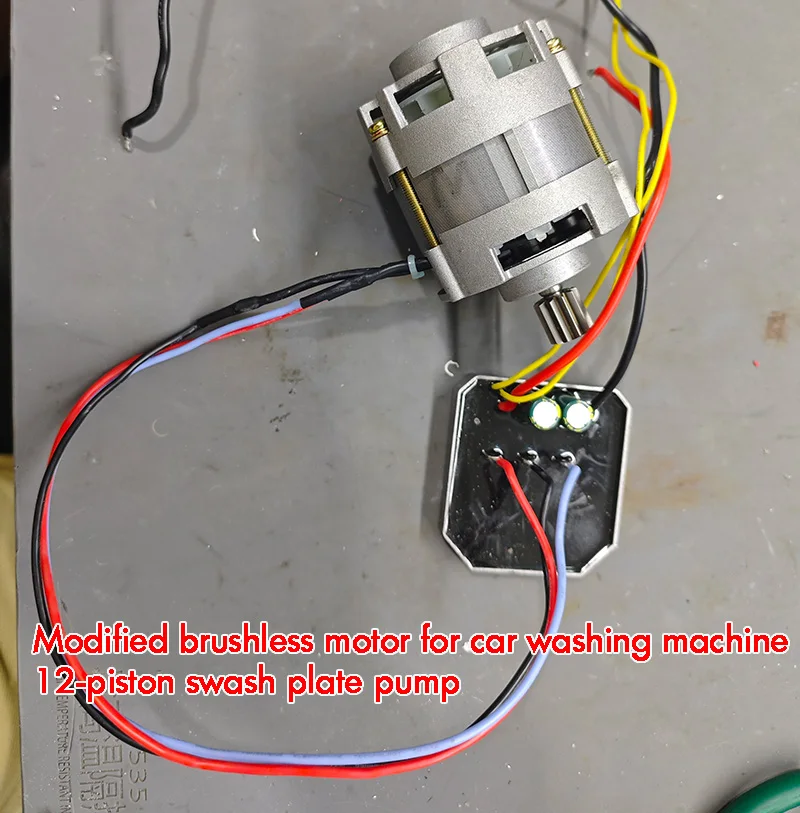 Modified Car Wash Machine Special Brushless Motor Compatible with 12-Piston Pump 1-Mode 11-Gear Zhizhou Pump Head for Auto Clean