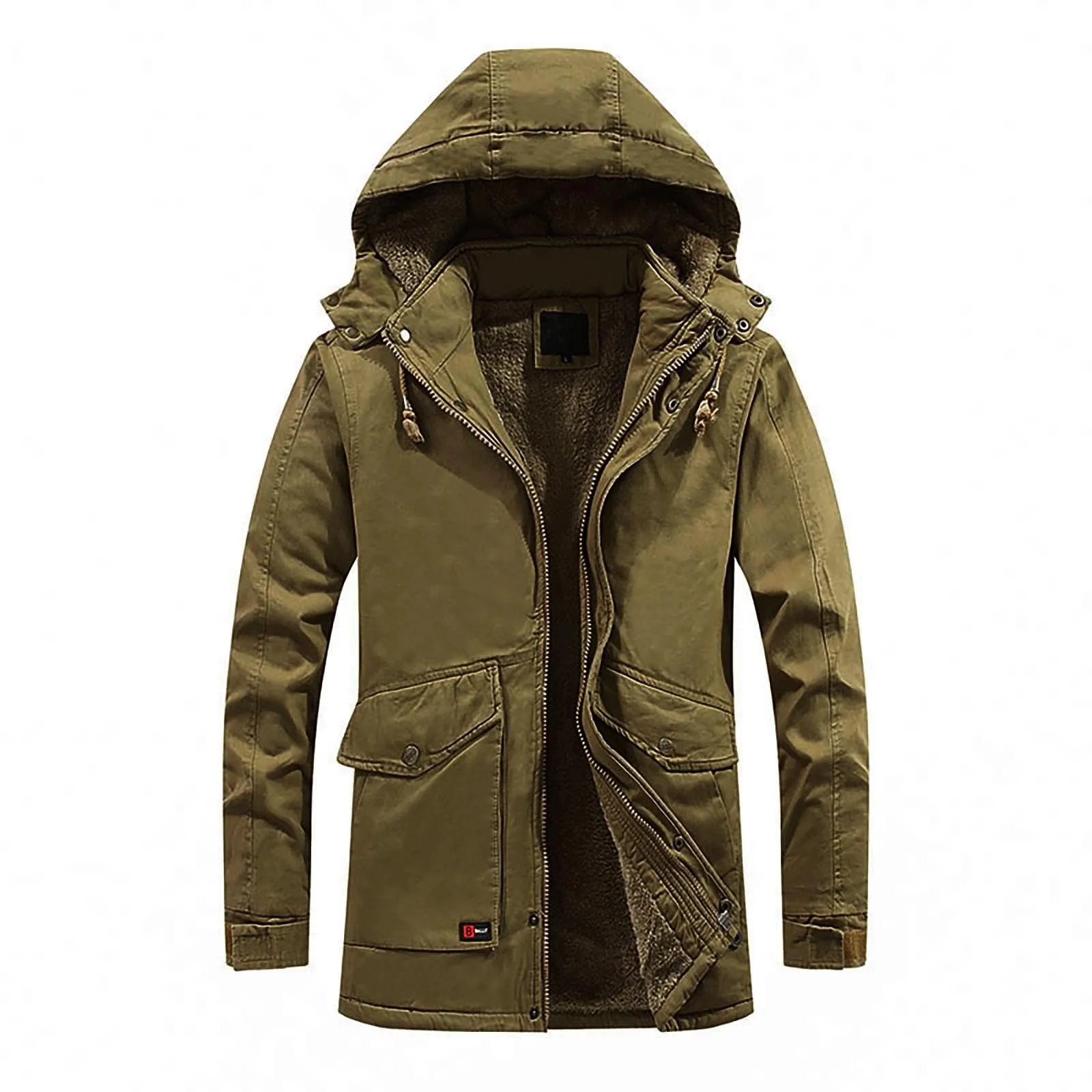 Hooded Jacket Parka Casual Men Winter Warm Outdoor Thick Coat Windproof Outerwear Hooded Jacket Men Winter Warm Coat Casual T1