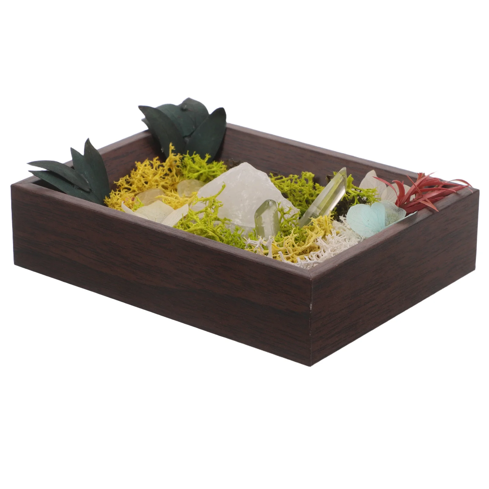 

Crystal Stone Photo Frame with Flower Decor Elegant Tabletop Picture Frame for Office Home Wedding Festival Decor