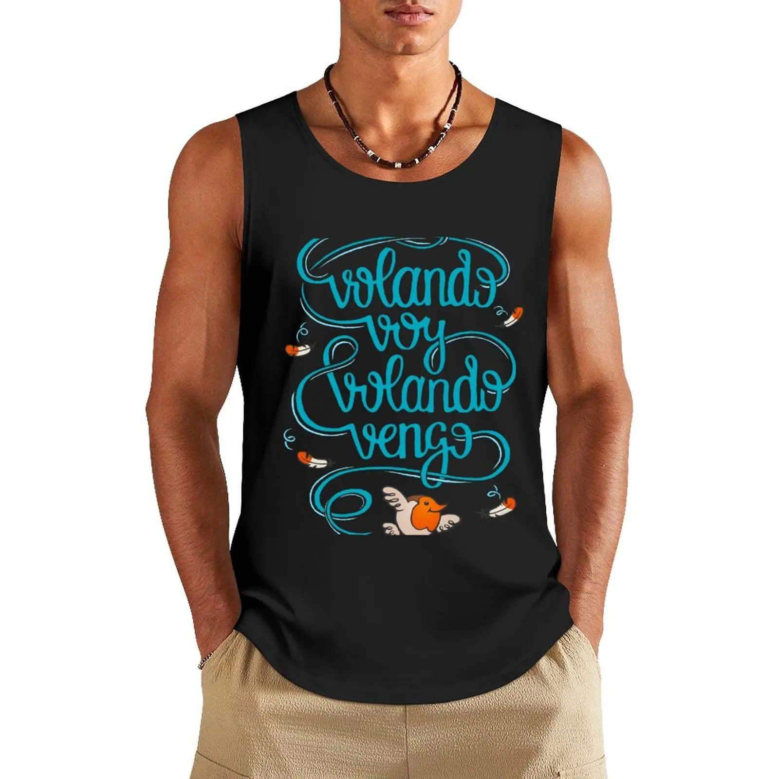 

Volando voy' white clothes alternative Tank Top basketball clothing Men's fitness t-shirt Bodybuilding shirt Men sleeveless tee