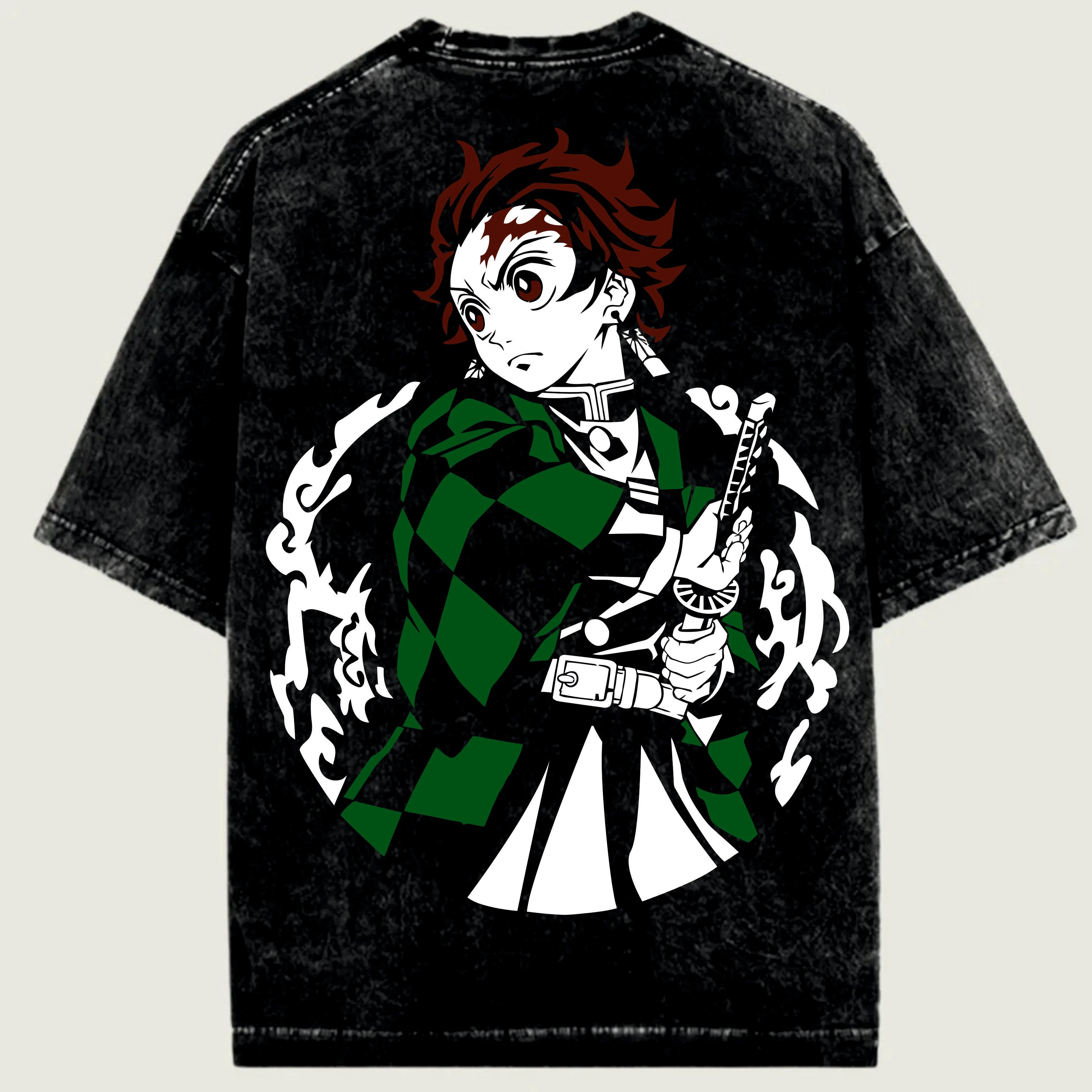 

Anime Demon Slayer Tanjiro Kamado T-Shirt 2026 Summer New Men Women Harajuku Cotton Retro Fashion Oversized Washed T-shirt Y2K