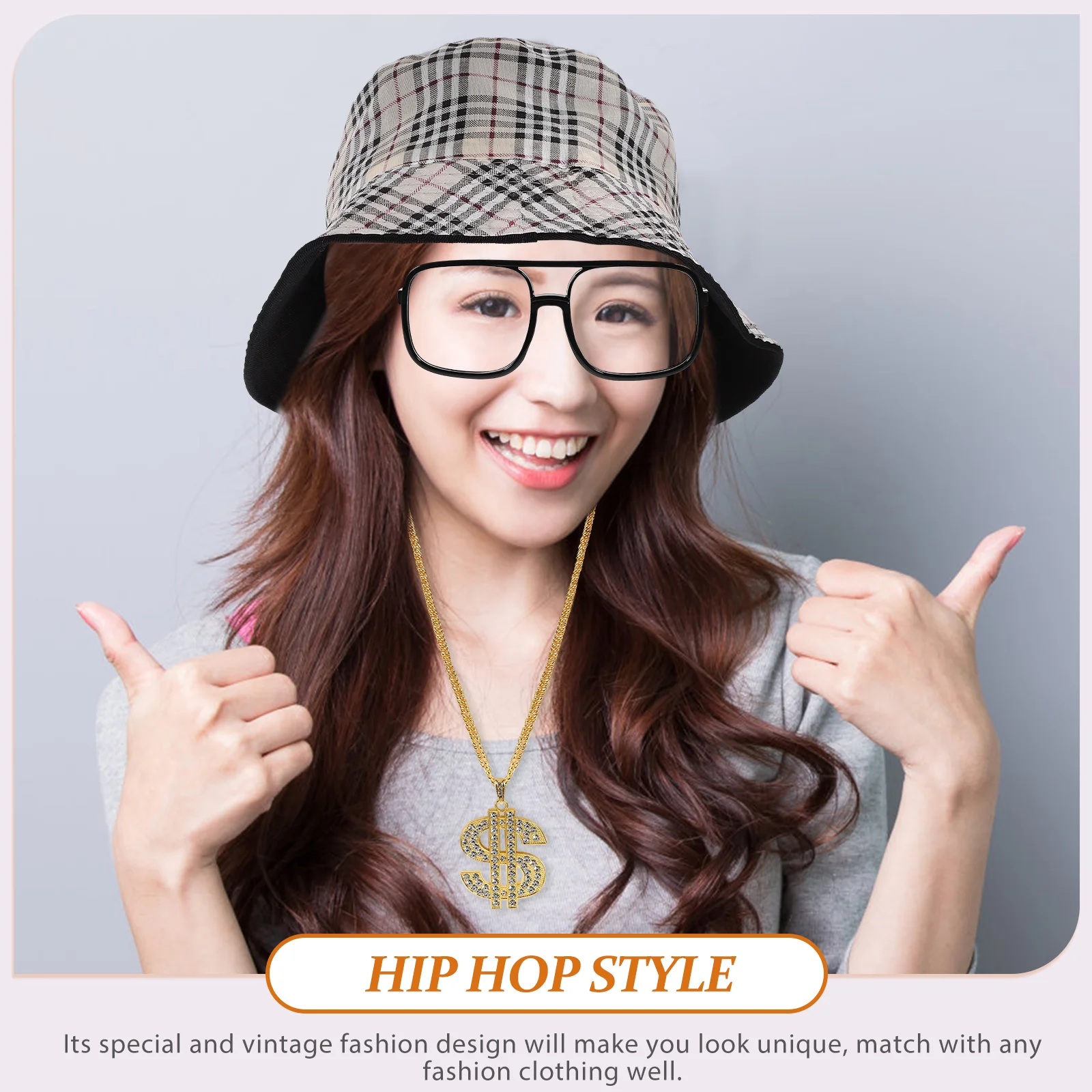 4 Pcs Hip Hop Clothing Suit Jewelry Men 90s Accessories for Women Costume Kit 80s Costumes Hat Alloy Miss