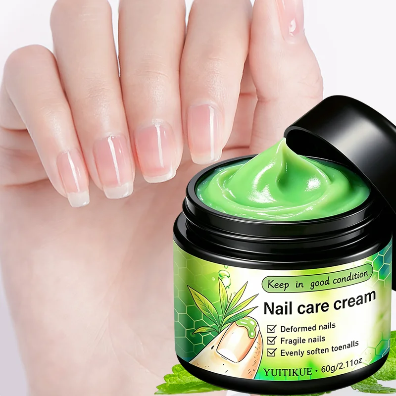 Green Tea Extract Nail Repair Cream 60g Nourish Dry Cuticles Improve Uneven Nails Restore Smooth Glossy Fingernail Toenail