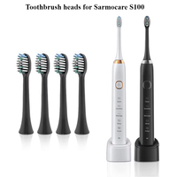 4pc Electric Tooth Brush Head Replacement for Sarmocare S100 Ultrasonic Sonic Electric Toothbrush Toothbrush Head